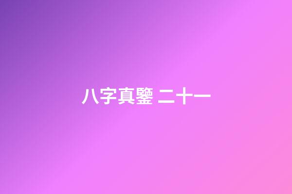 八字真鑒 二十一